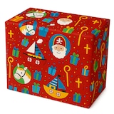 thumbnail of XXL Sinterklaas Cadeaupapier – Set van 4 Rollen – 5 Meter per Rol – 4 Verschillende Designs – Inclusief 1 Vel Naamstickers