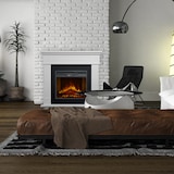 thumbnail of Camino elettrico caminetto da terra CAMBRIDGE in legno Bianco 110x25x95h