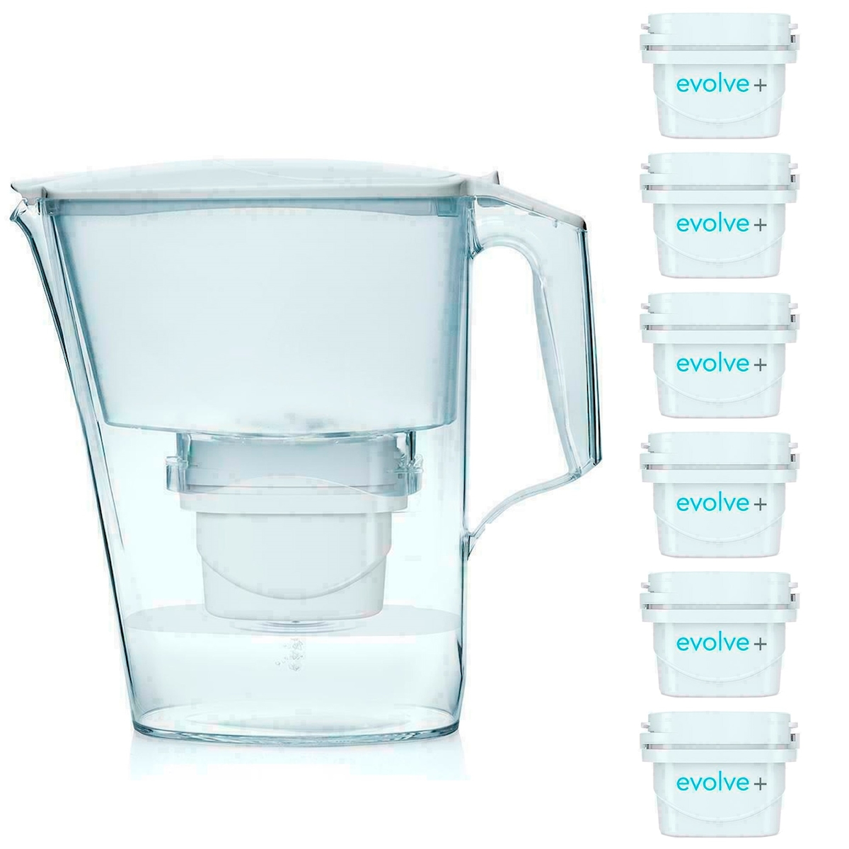 Aqua Optima - Wasserkrug mit einem Gesamtfassungsvermögen von 2,5 L mit 6 EVOLVE+ Filtern - transparent