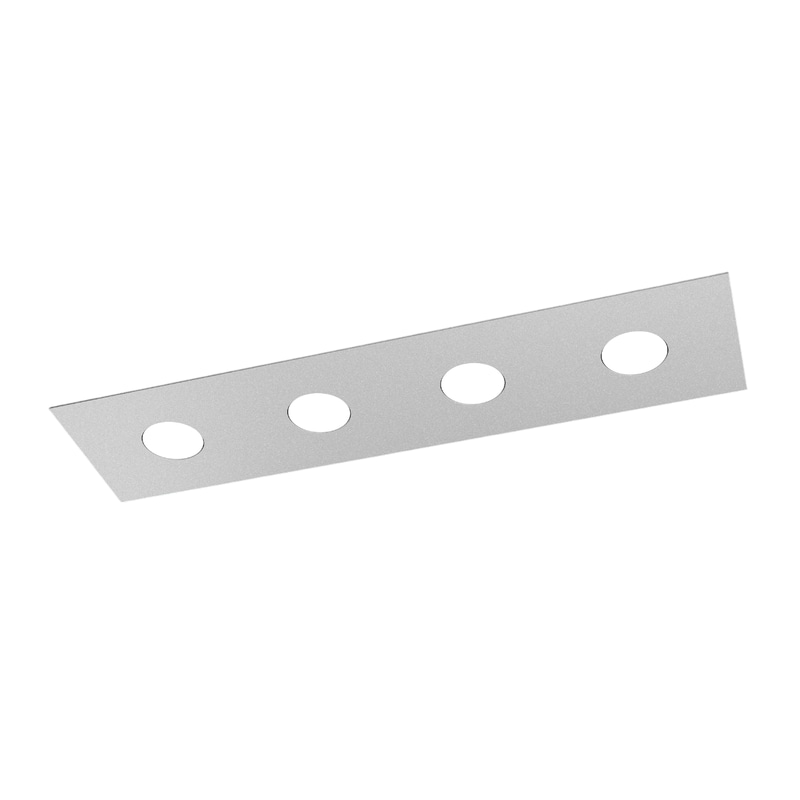 Toplight Plafoniera da soffitto rettangolare 4 luci Area con attacco GX53, struttura colore grigio, design moderno 80x20x3cm