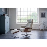 thumbnail of KAWOLA Sessel TOSAR Relaxsessel drehbar Leder grau mit Hocker