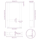 thumbnail of vidaXL Couchtischbeine Weiß 2 Stk. 28x(42-43) cm Stahl