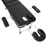 thumbnail of 3 Zonen Massageliege-Set mit 5cm Polsterung, Rollen und Aluminiumgestellschwarz
