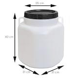 thumbnail of plasteo® 30 Liter Schraubdeckelfass weiß Weithalsfass, Lebensmittelecht, BPA-Frei, Futtertonne Kunststofffass Deckelfass Regentonne Sauerkrautfass
