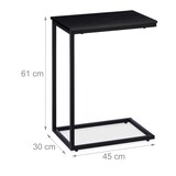 thumbnail of Relaxdays Beistelltisch schwarz, Metallgestell, robust, Melaminplatte, Dekotisch, u-förmiger Couchtisch 60cm hoch, black