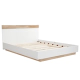 thumbnail of Merax Holzbett Schwebebett 180x200 Doppelbett mit Kopfteil & Lattenrost für Schlafzimmer Beige & Weiß