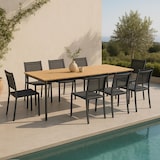 thumbnail of Table de jardin en aluminium/teck et 8 chaises - Oviala