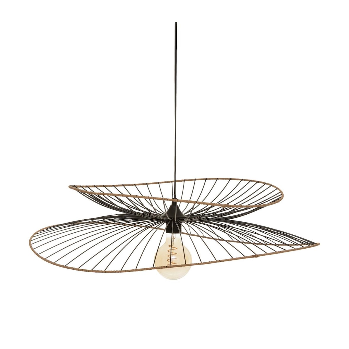Luminaire Grande Suspension en Métal Noir D 69,5 cm