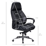 thumbnail of AMSTYLE Bürostuhl Echtleder Schwarz 120 kg