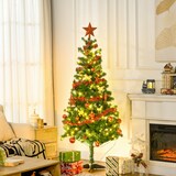 thumbnail of HOMCOM árbol de navidad artificial 180 cm con 150 luces árbol de navideño de 480 ramas con 100 decoraciones soporte de acero Ø86x180 cm