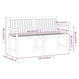 thumbnail of vidaXL Gartenbank 150 cm Massivholz Akazie