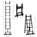 thumbnail of DURHAND Scala Telescopica Pieghevole in Alluminio e Metallo Nero