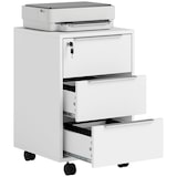 thumbnail of HOMCOM cajonera de escritorio con 3 cajones cajonera de oficina con ruedas cerradura y 2 llaves archivador móvil para estudio 40x40x63,5 cm blanco