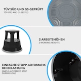 thumbnail of Rollhocker aus Stahl - Elefantenfuß - Hocker für Büro und Gewerbe - 150 kg belastbar - mit Laufrollen - TÜV geprüft / Schwarz