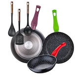 thumbnail of BERGNER - Set aus 3 Pfannen Ø18/Ø22/Ø26 cm Jolie Schmiedaluminium, geeignet für Induktion Set 3 Küchenutensilien aus schwarzem PBT und Kupfer