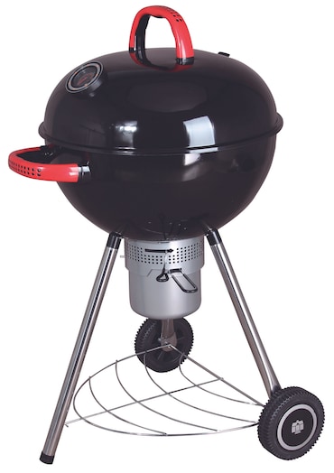 Tarrington House Barbecue rotondo a carbonella Tatum, superficie di grigliatura Ø 53.5 cm, termometro incluso, con ruote, acciaio, nero