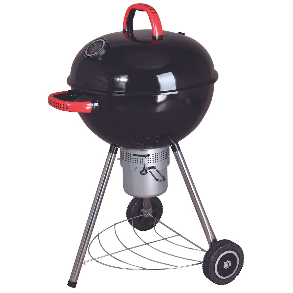 Tarrington House Barbecue rotondo a carbonella Tatum, superficie di grigliatura Ø 53.5 cm, termometro incluso, con ruote, acciaio, nero