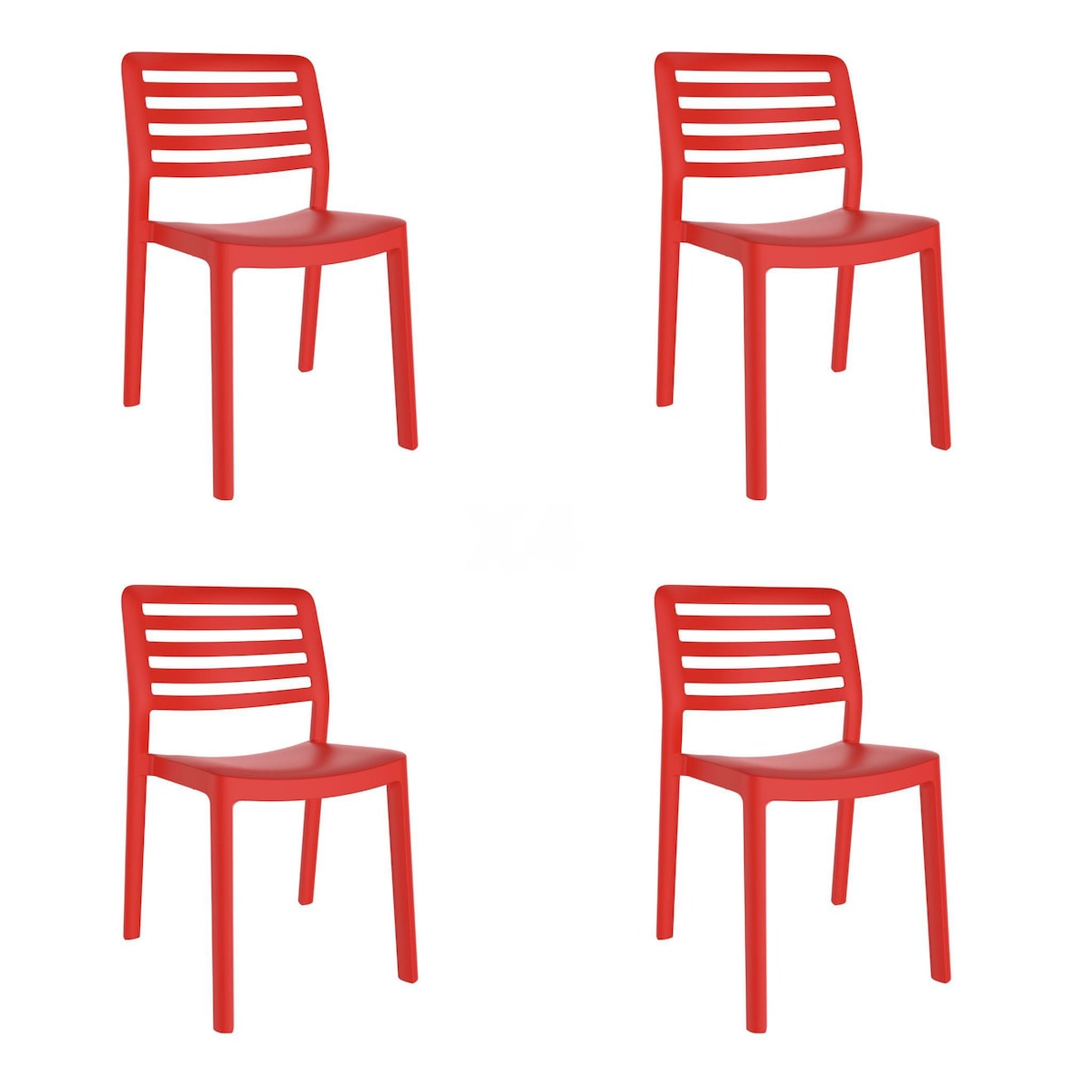 garbar WIND Stuhl Indoor, Outdoor Set 4 Rot