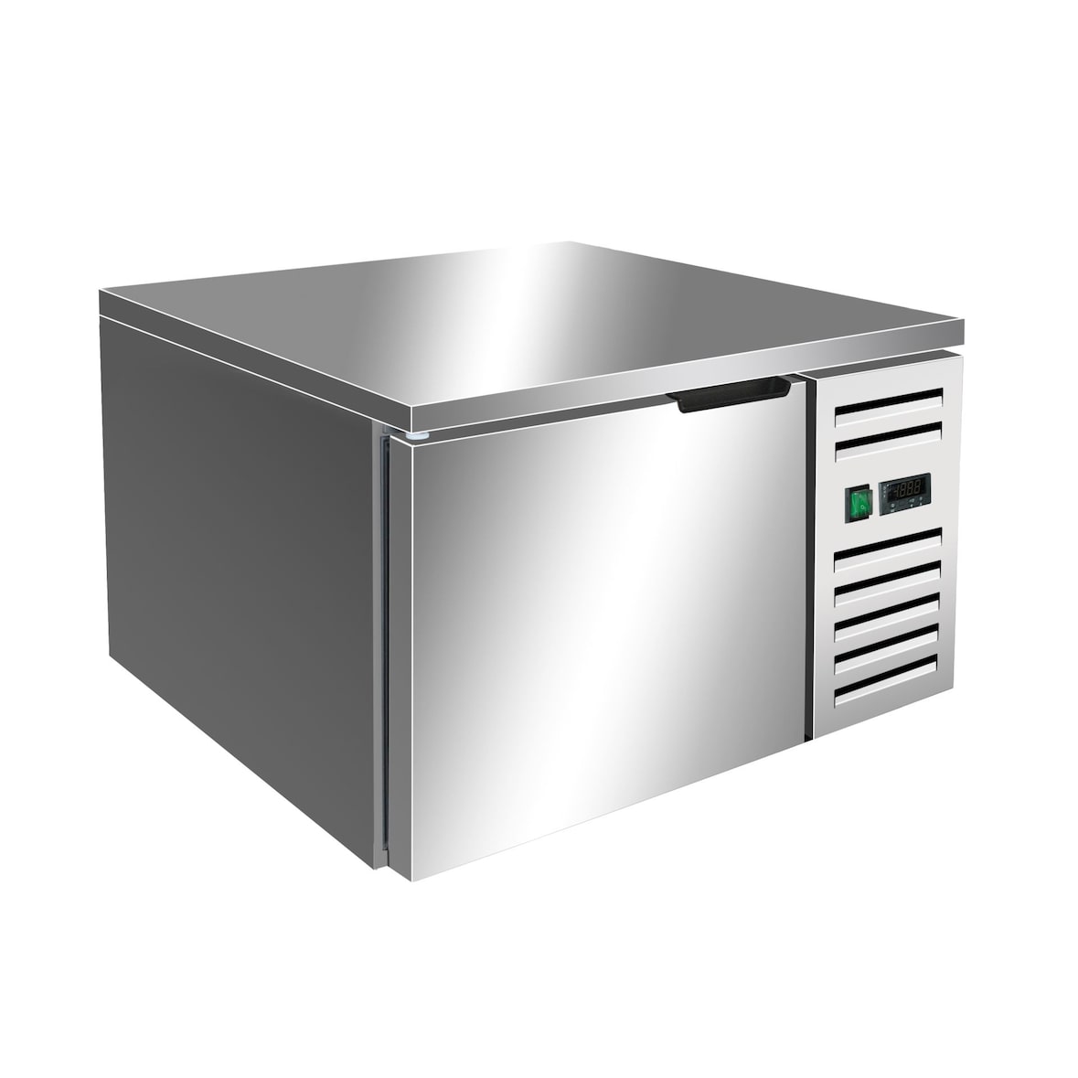 Abbattitore 3 teglie GN2/3 (354x325 mm). Esterno ed interno Inox Aisi 304. Termostato elettronico. Misure (LxPxH) 66x65x43 cm. Klimaitalia ABT03TOP