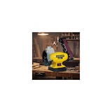 thumbnail of Touret à meuler Ponceuse STANLEY 330W Ø150mm + Bande abrasive 5x69cm Grain 36/60 Meulage Polissage Ponçage