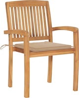 thumbnail of vidaXL Stapelbare Gartenstühle mit Kissen 4 Stk. Massivholz Teak