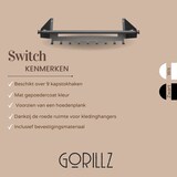 thumbnail of Gorillz Switch - Wandkapstok Met Opbergrek - 9 Kapstok Haken - Ruimte voor kleerhaken - Zwart