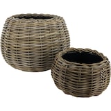 thumbnail of Esfera de Maceta Seca de Ratán - ø 45 x 34 cm - Jardinera Redonda - Macetas de Interior - Cestas para Plantas - Soporte para Plantas - Gris