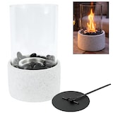 thumbnail of Bio-ethanol Tafelhaard met Glazen Cilinder – Inclusief Zwarte Decoratie Stenen & Doofplaat – 3,3 Kg - 16,5 x 16,5 x 34 cm