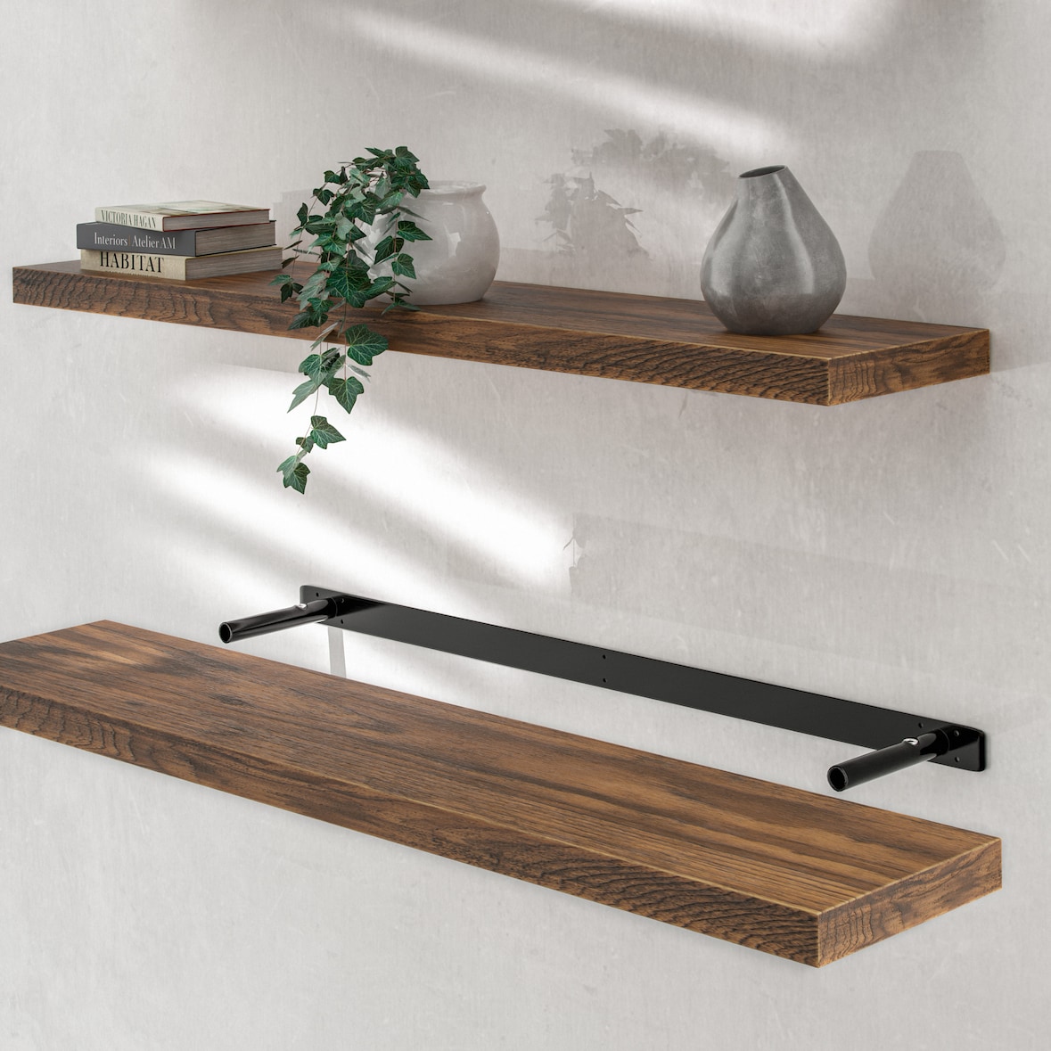 Casaria Schweberegal 110cm dunkle Eiche