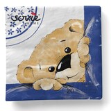 thumbnail of Sovie HOME Serviette Teddy in Blau aus Tissue 33 x 33 cm, 3-lagig, 20 Stück - Baby-Shower, Taufe