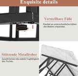 thumbnail of Esstisch sechseckig MDF Marmoroptik Schwarz+Weiß 116x100x75 cm mit schwarzem Stahlgestell, moderne Optik, stabil, pflegeleicht