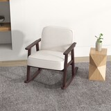 thumbnail of HOMCOM Poltrona a Dondolo per Interni con Braccioli e Cuscini