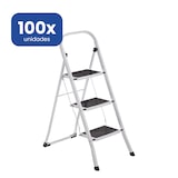 thumbnail of Pack 100 Escaleras 3 Peldaños - Estructura Acero - Altura Trabajo 70cm - Peldaños Anchos Antideslizantes - Plegable Portátil Hogar Taller