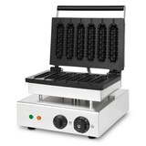 thumbnail of VERTES wafelijzer op stok, 6 wafels tegelijk, 120 wafels per uur, instelbaar 0°-300°C, met teflon bekleed