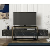 thumbnail of Dmora Fernsehschrank Dgiacint, Ständer für Wohnzimmerfernseher, Niedriges Wohnzimmer-Sideboard, TV-Ständerbasis, 160x46h50 cm, Schwarz und Gold