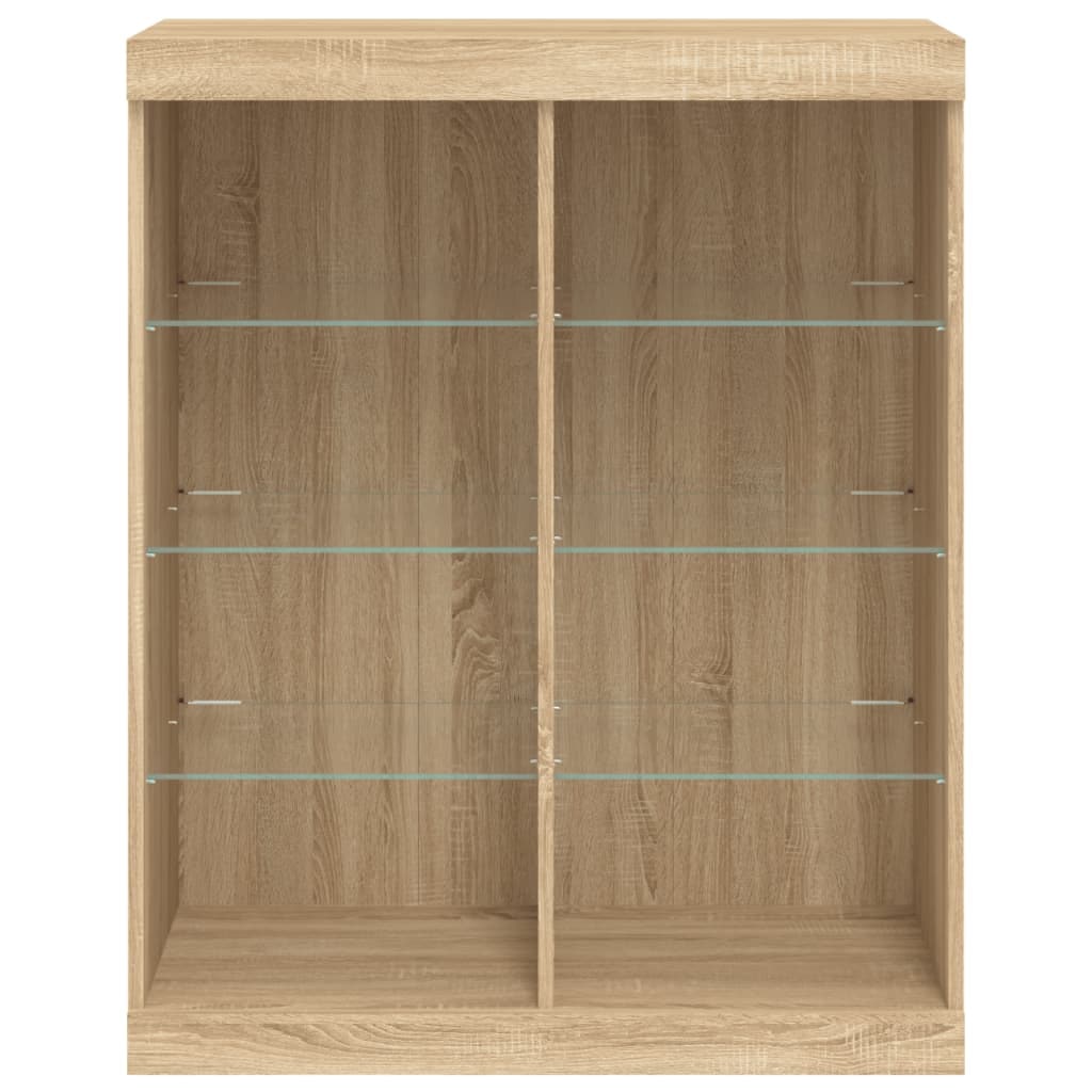 vidaXL Sideboard mit LED-Leuchten Sonoma-Eiche 81x37x100 cm