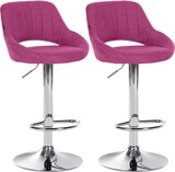 thumbnail of CHEFGASTRO 2er Set Barhocker NIAGARA Stoff Chrom HxBxT 85x47x48cm Stoff Lila Barstuhl