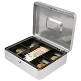 thumbnail of HMF Geldkassette abschließbar, Kasse mit Münzeinsatz, 5 Münzfächer, 30 x 24 x 9 cm, Silber