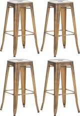 thumbnail of CHEFGASTRO 4er Set Barhocker PALAU HxBxT 76x43x43cm Metall Gold Barstuhl