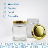 thumbnail of 20x Tarro de Cristal Cuadrado para Especias 150 ml con Tapa - Frascos de Almacenamiento para Cocina - Especias, Mermelada, Yogur