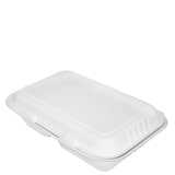 thumbnail of WISEFOOD 50 Clamshells - Burger Box Verpackung Bio Zuckerrohr Bagasse Menübox Lunchbox 2 Fach - 850ml