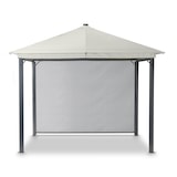 thumbnail of Solarpavillon LINA 3x3 m grau mit LED und Gittergewebe-Rollos