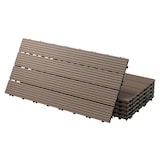 thumbnail of ECD Germany – WPC Terrassenfliesen – 60x30 cm Dunkelbraun 3m² | geriffelt, Holzoptik, Klicksystem mit Drainage