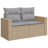 thumbnail of vidaXL 11-teiliges Gartensofa-Set mit Kissen in Beige aus Poly-Rattan und Akazie