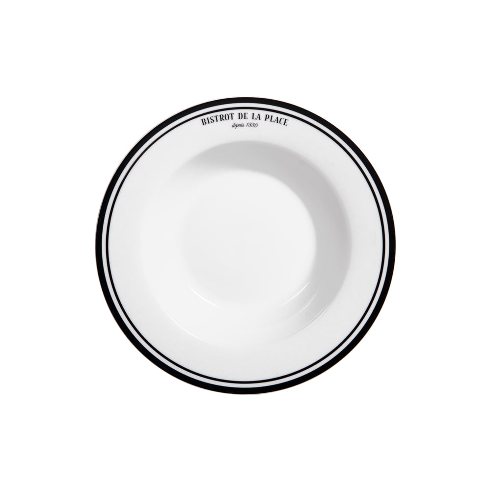 Assiette creuse Bistrot 22 cm x6 -  Blanc Rond Porcelaine Table Passion 23.00x23.00 cm