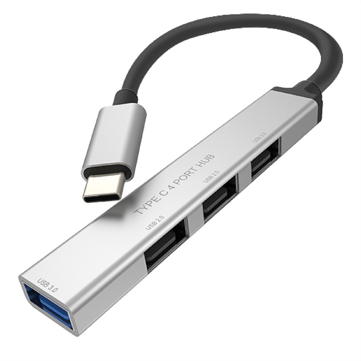 Hub USB 3.2 Gen 1 ROLINE, 4 vie, cavo di collegamento di tipo C