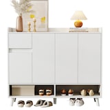 thumbnail of Moderne Sideboard Kommode Schuhschrank 120x35x99 cm in Weiß mit 4 Türen und 1 Schublade, Flexibles Regal