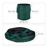 thumbnail of Relaxdays Laubsack selbstaufstellend, 3er-Set, Gartenabfallsack Pop-Up, 85L, Gartensack selbststehend, ∅: 46 cm, grün