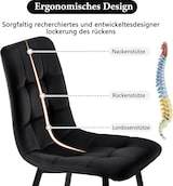 thumbnail of Essgruppe ausziehbar Esstisch mit 4 Samtstühlen 75x160x80 cm Weiß+Schwarz MDF Metall, modernes Set für Küche und Esszimmer