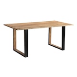 thumbnail of Baumkantentisch 160 x 85 cm Akazie massiv naturfarben schwarzem U-Gestell aus Metall + Holz BRISBANE